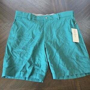 Walter Hagen Clubhouse Linen Shorts Green Golf Men's Size 36 Casual New